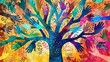 © Bijac - vibrant mosaic tree of diverse human hands unity in diversity concept illustration