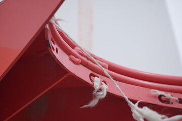 Macro of basketball hoop without net