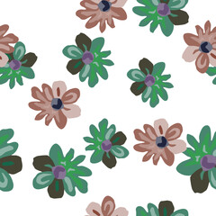 Wall Mural - Charming seamless floral pattern with daisies in pastel hues, perfect for spring and summer fabric or wallpaper designs.