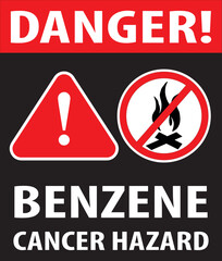 Sticker - Benzene hazard sign vector.eps