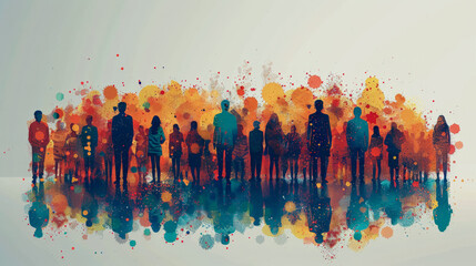 Social engagement: Illustration of people committed to social and political issues