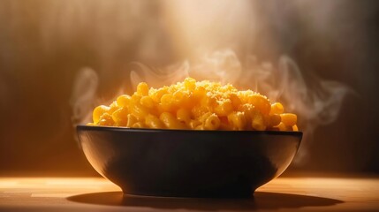 Front view fragrant mac and cheese with spotlight for advertise and presentation