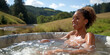 © www.freund-foto.de - Schöne sexy Model Frau im Whirlpool lacht und hat Spass
