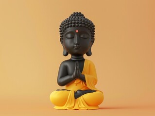 a buddha statue sitting on top of a table