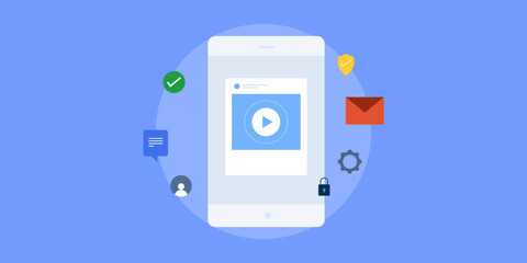 Mobile application software technology digital communication vector illustration concept.