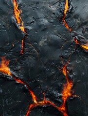 Wall Mural - Digital black stone flame texture abstract graphic poster web page PPT background