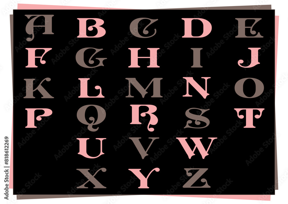 ABCD english Alphabet Chart Ilustration Stock Vector | Adobe Stock