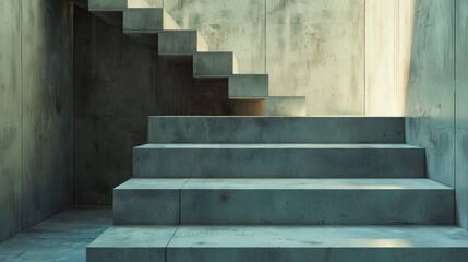 Sticker - Modern, simple, clean single staircase in the house. Generative AI. Interior