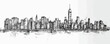 © Svitlana - City silhouette sketch hand drawn engraved style Vector illustration