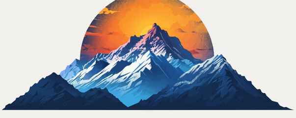 Canvas Print - Mountain logo vector