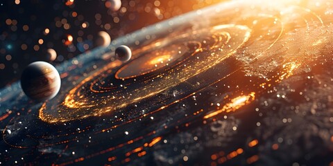 Wall Mural - navigating the wonders of the solar system an immersive space mobile app experience
