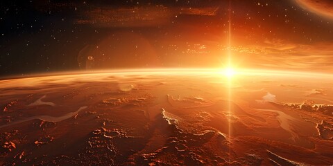 Wall Mural - majestic cosmic landscape of space milestones and interplanetary adventures