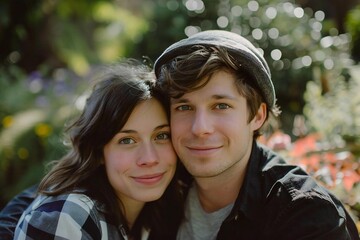 Wall Mural - Young Caucasian Couple: Designing the Foundation for their Future Together