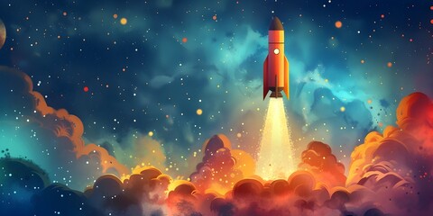 Wall Mural - captivating cosmic launch into boundless celestial
