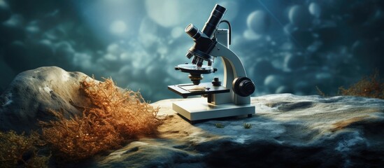 Wall Mural - microscope copy space image
