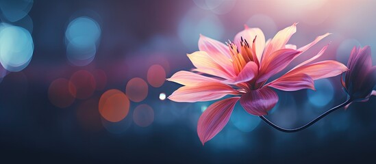 Poster - A stunning flower captured with a mesmerizing bokeh background in a copy space image