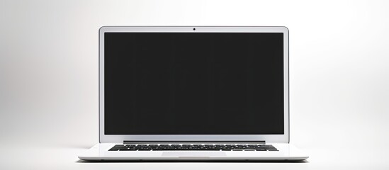 Poster - Isolated white laptop with a blank screen creating a copy space image with the entire depth of field in focus