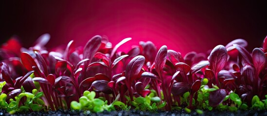 Aufkleber - Red Amaranth microgreens a superfood with a vibrant appeal create a captivating healthy food concept in this stunning copy space image