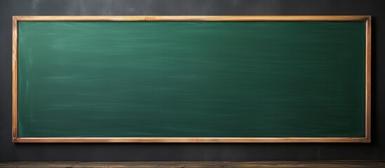 Poster - A panoramic blackboard with a smooth green surface perfectly sized for banners and featuring ample copy space for your personalized text