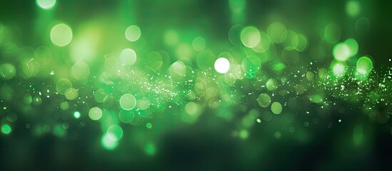 Aufkleber - A vibrant and mesmerizing image of green lights with a beautiful bokeh effect perfect for filling in copy space areas