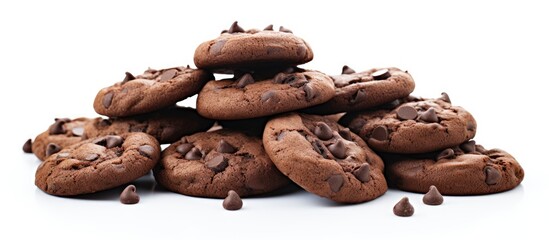 Poster - A copy space image of chocolate cookies against a white background