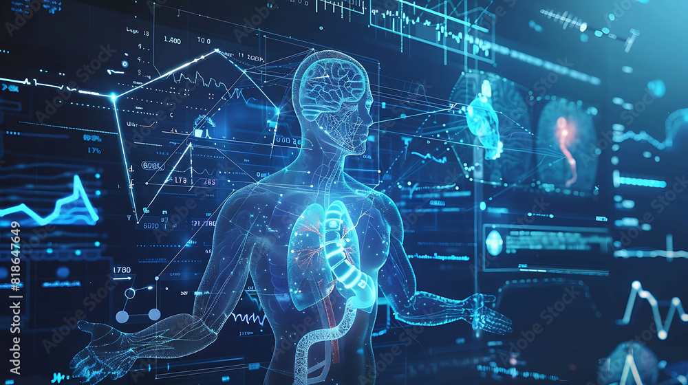 Scientific visualization of a human body using digital technology ...