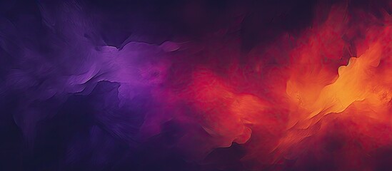 Wall Mural - a dark grainy texture adds depth to the abstract color gradient in the glowing purple red yellow ora