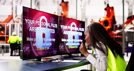 Poster - Car Factory Worker Confused With Malware Attack