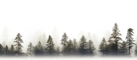 Wall Mural - a close up image of a pine forest on a white background with areas of shade creating an interesting 