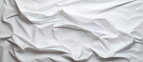 Wall Mural - a crumpled white paper with a clean and blank surface suitable for a background image with copy spac