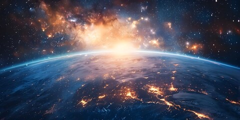 Wall Mural - visionary frontier exploring the boundless realms of intergalactic innovation