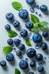 Wall Mural - A vibrant ripe blueberries, bursting with antioxidants and fresh flavor.