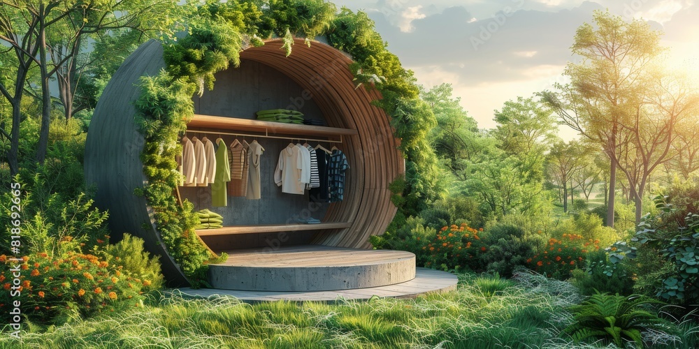 concept a futuristic rack with many leather clothing rack with a sleek ...