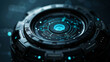 © lin - Round object with circular structure, futuristic technology concept space scene illustration