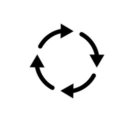 Wall Mural - four circle arrow icon. round reload, restart, recycle and repeat symbol. two arrow in loop. round r