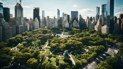 Aerial view Office building with Park