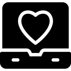 Sticker - laptop with love icon