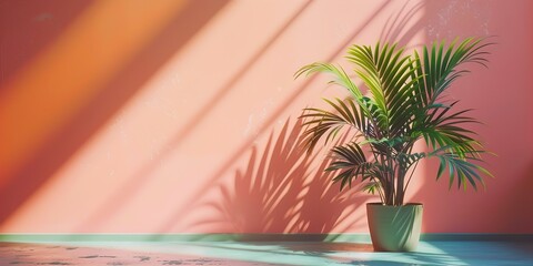 Sticker - Minimalist Tropical Plant Decor Elevates Modern Office or Home Interior Design