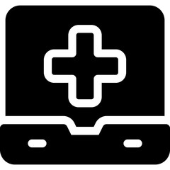 Sticker - laptop with medical icon