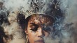 © OVAVOai - Regal Queen in Ornate Crown Amidst Mystical Smoke