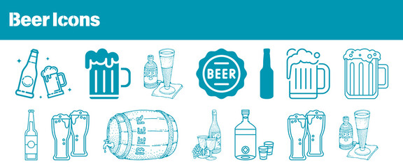 set of beer icons