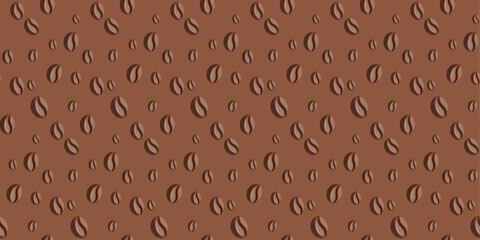 Poster - Coffee beans background, vector and seamless.