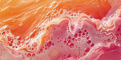 Wall Mural - pink , orange and red swirling water texture background