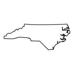 Wall Mural - white solid outline of the state of north carolina