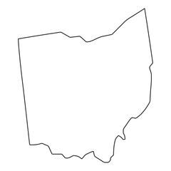 Wall Mural - white solid outline of the state of ohio
