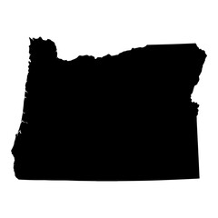 Wall Mural - black solid map of the state of oregon