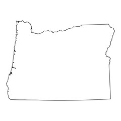 Wall Mural - white solid outline of the state of oregon