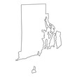 © Maestro - White solid outline of the state of Rhode Island