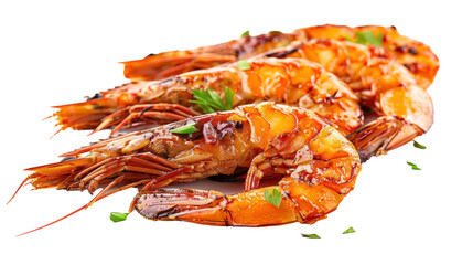 The savory delight of barbecued shrimp looks irresistibly delicious