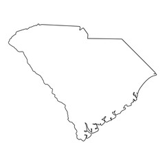 Wall Mural - white solid outline of the state of south carolina